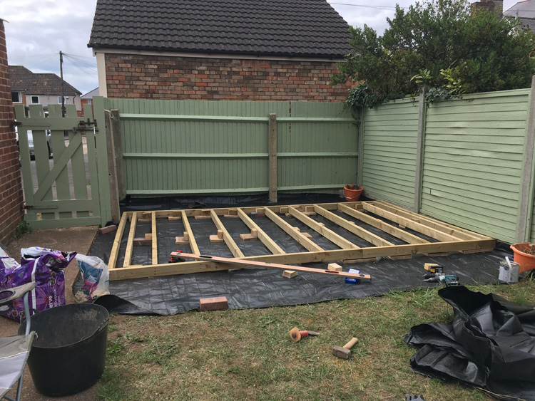 decking project before