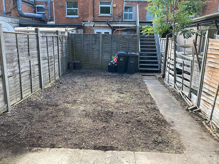 The garden after being cleared